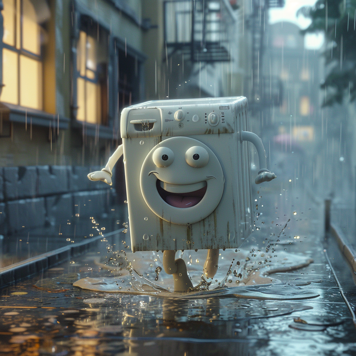 Sloshy mcWashy - Happy washing machine character